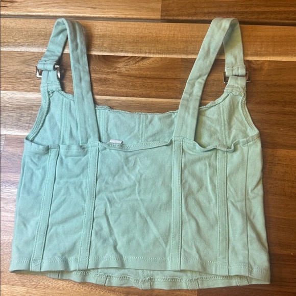 PacSun Marigold Corset Top Green Womens Xsmall - Picture 3 of 5
